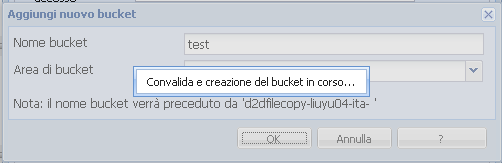 Configurazione cloud - Nuovo bucket 2