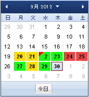 カレンダ - 復旧ポイント