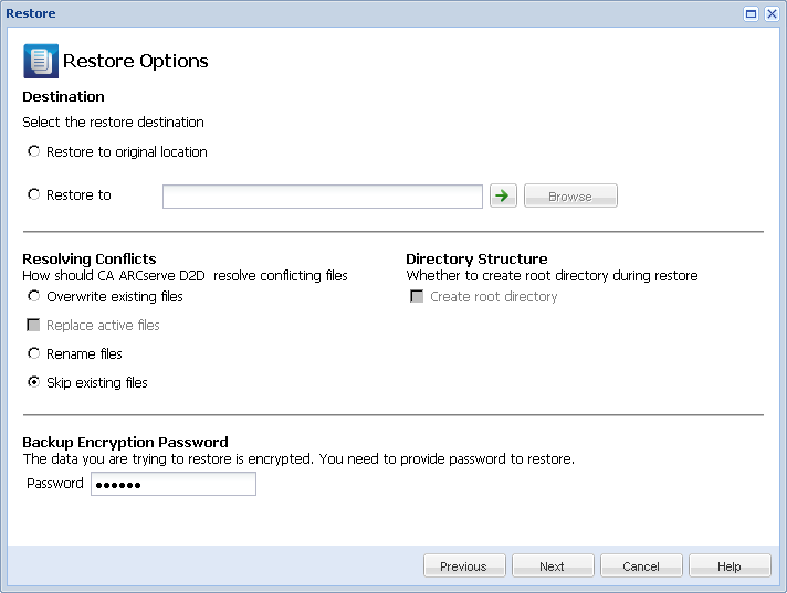 caadr--Recovery Point Restore Options-W