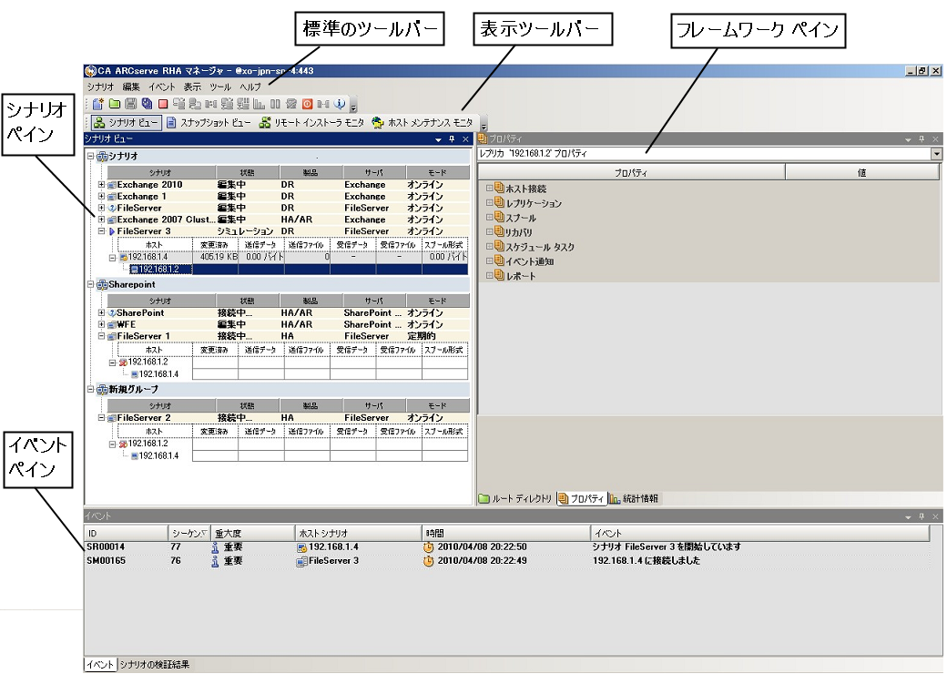 マネージャ画面の説明