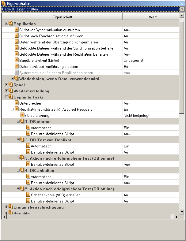 Eigenschaften anzeigende Skripte "Ein"