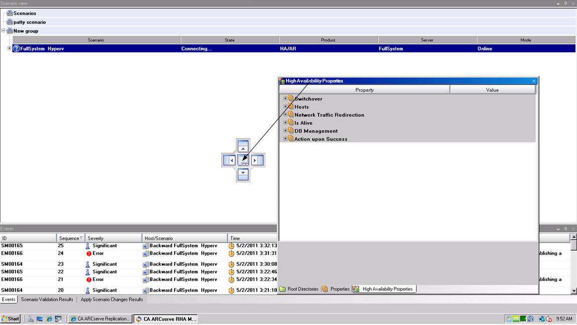 RHA Manager with docking diamond visible for moving panes