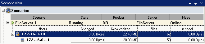 Starting a scenario using the GUI in the Scenario View