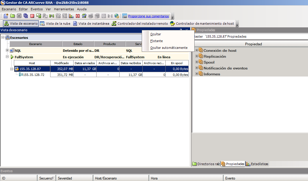 Haga clic y arrastre un panel para acceder a controles de ensamblaje