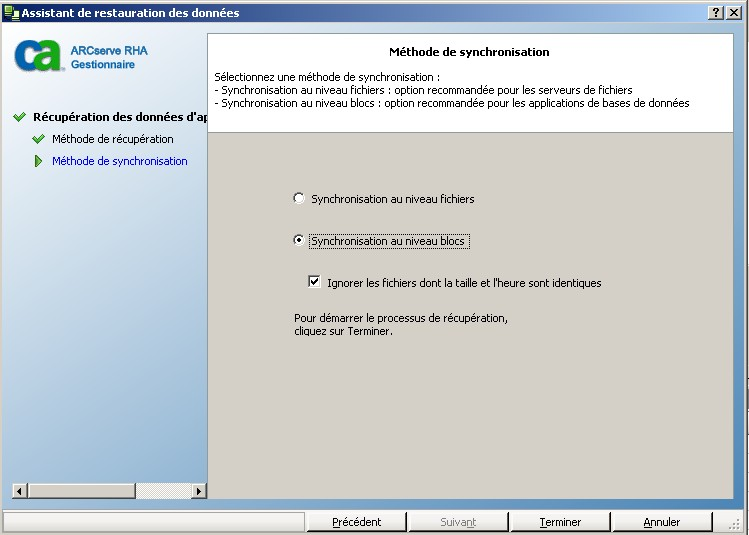 Fenêtre Méthode de synchronisation