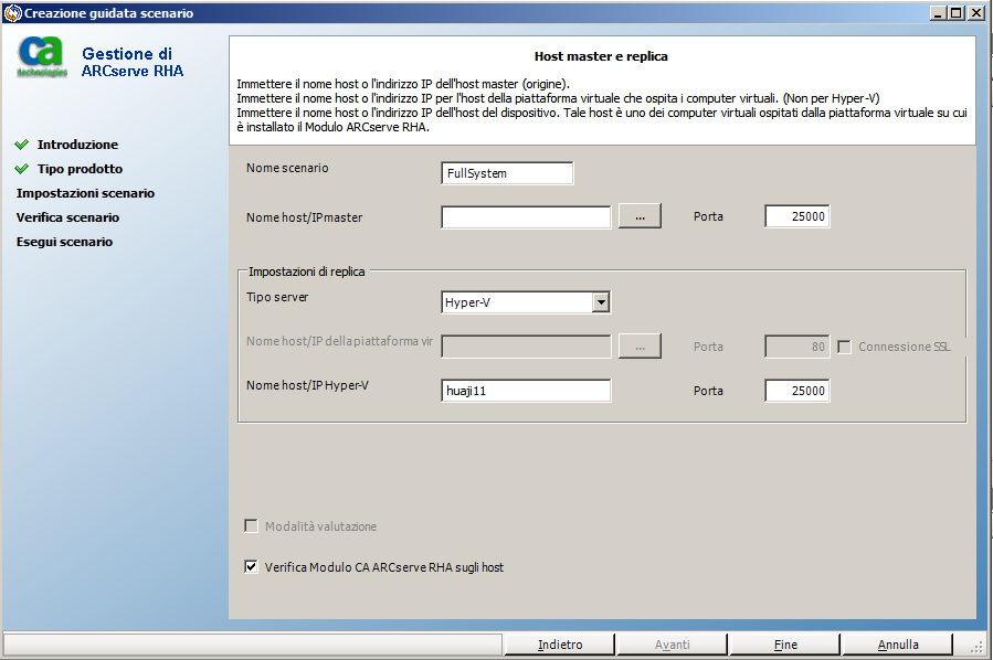 La schermata principale Host e Hyper-V è diversa da altre piattaforme virtuali