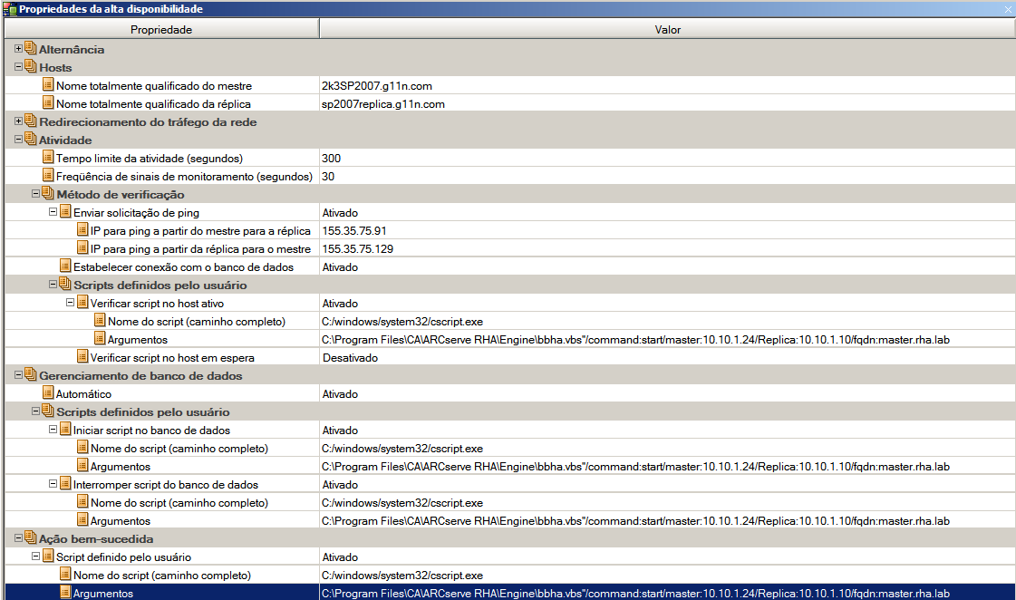Restante das propriedades