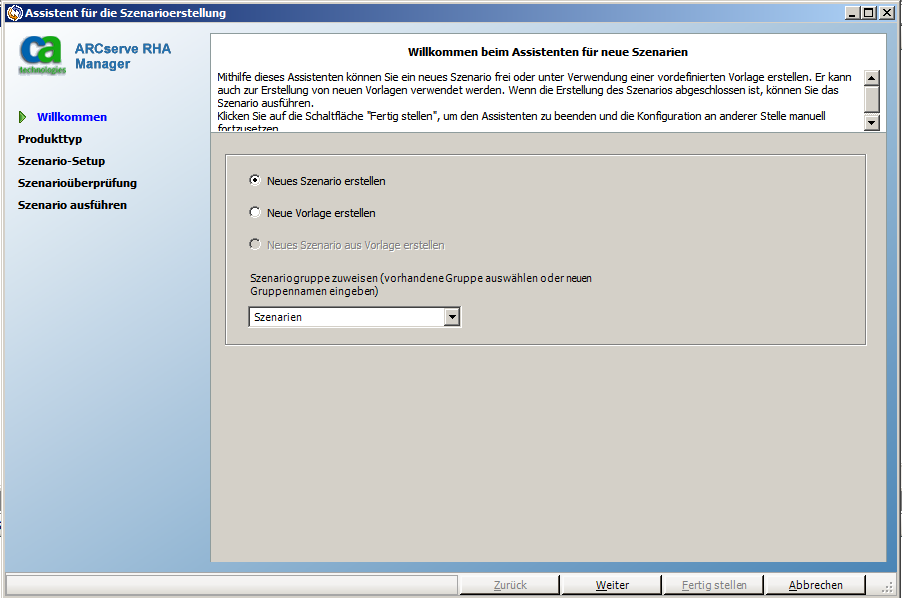 Zunächst wird der Willkommensbildschirm angezeigt