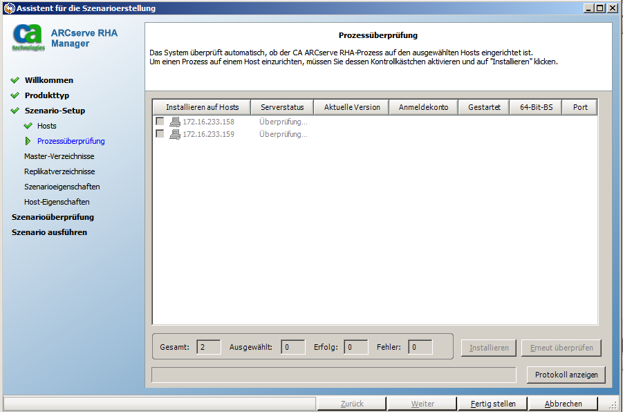 Warten Sie, während der Prozess überprüft wird