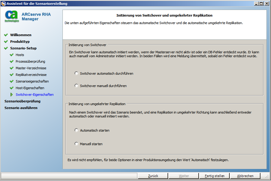 Legen Sie eine als automatisch fest, nicht beide