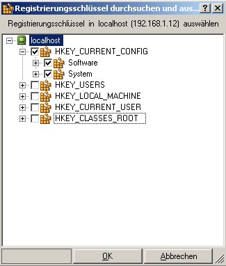 Registrierungsschlüssel auf dem Master