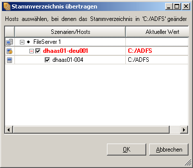 Stammverzeichnisse übertragen