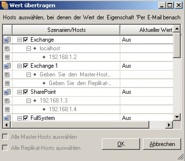 Dialogfeld "Werte übertragen"