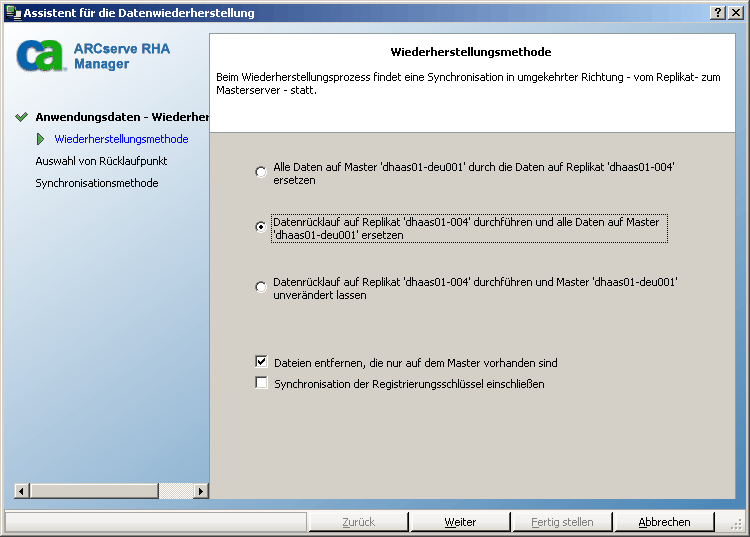 Wählen Sie eine Sicherungs-Methode