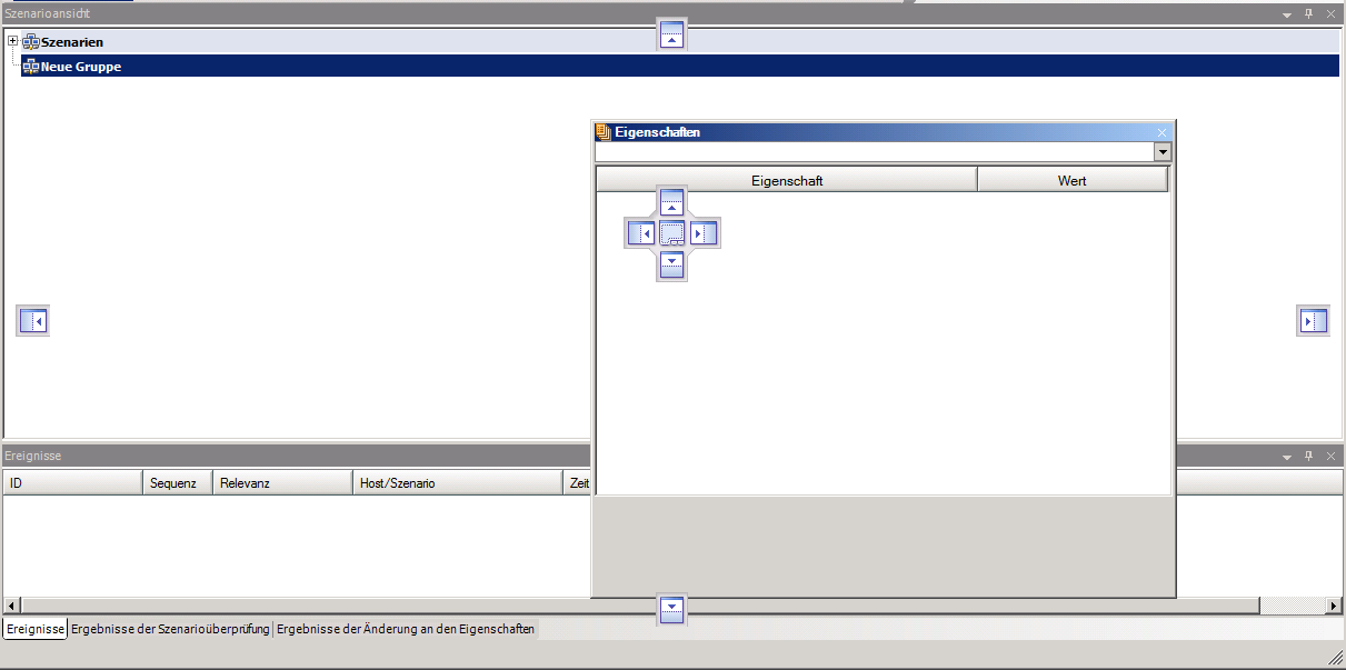 RHA-Manager mit Docking Diamond, sichtbar für bewegliche Bereiche