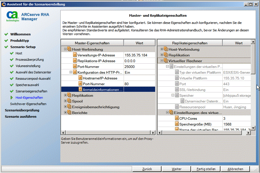 Beispiel 2 Host-Eigenschaften