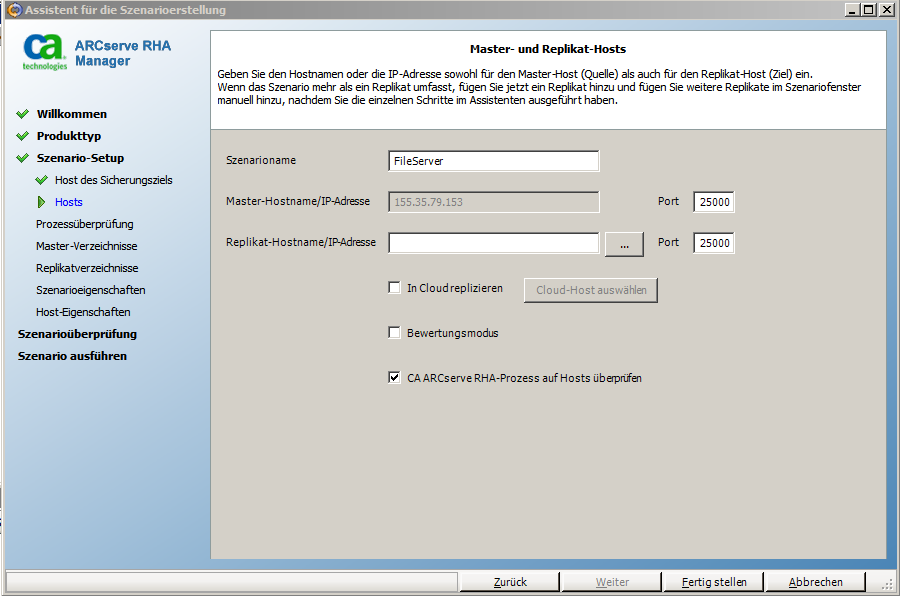 Master-/Replikat-Hosts