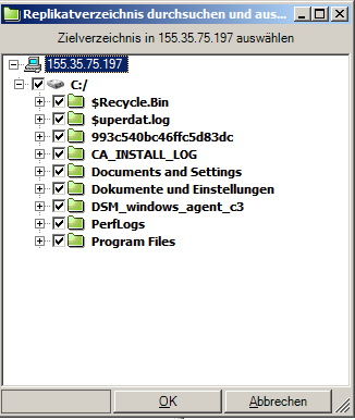 Durchsuchen des Replikatordners