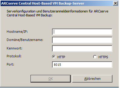 Serveranmeldeinformationen