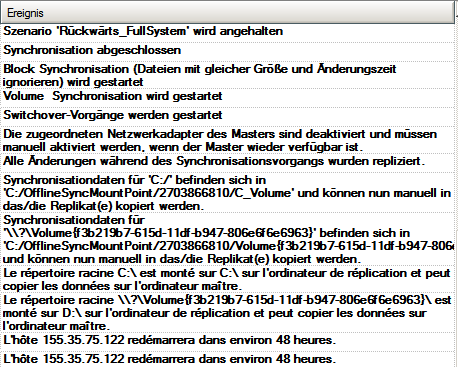 Synchronisationsmeldung