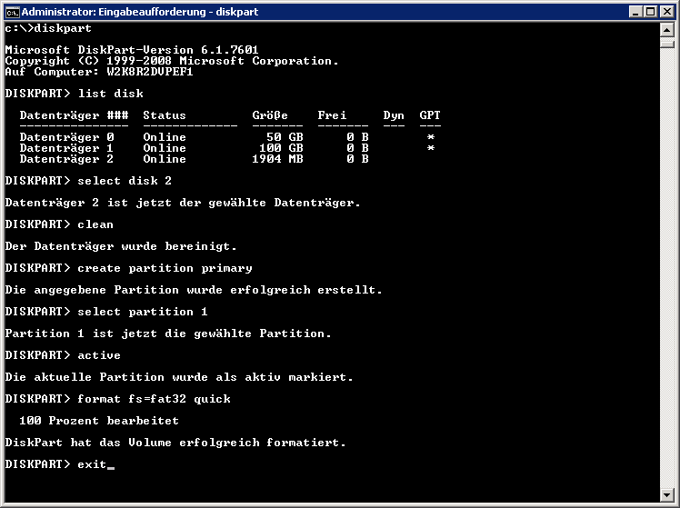 Bootkit - Stick vorbereiten