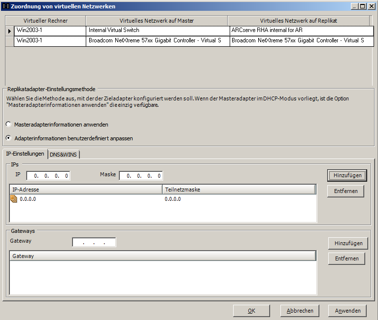Zuordnung virtueller Netzwerke