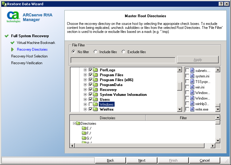 master root directories