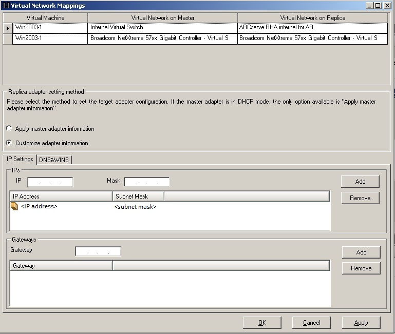 Virtual Network Mappings