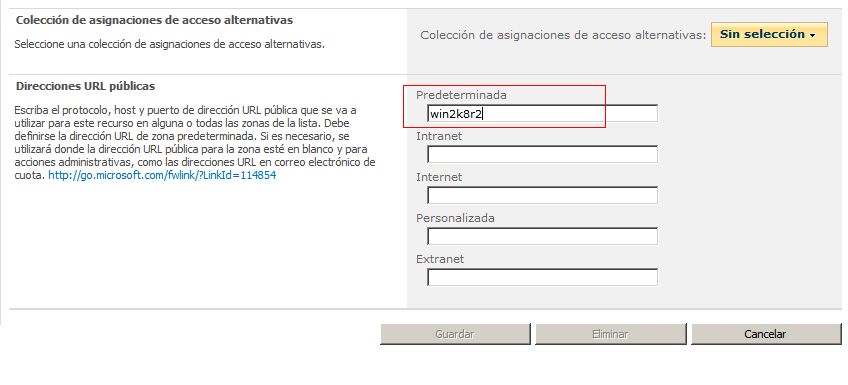 Configurar URL pública en el réplica para que coincida con el master