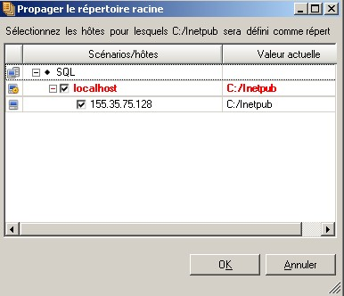 Propager les répertoires racines