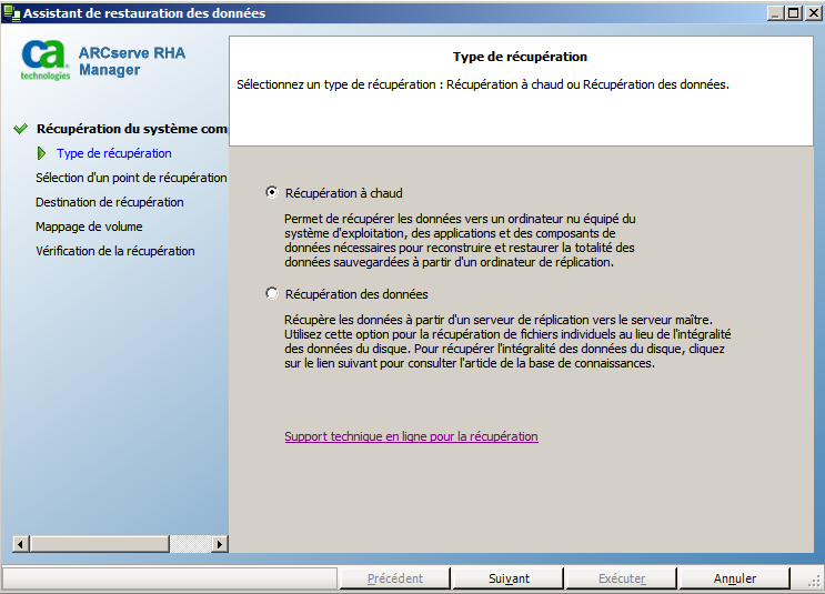 Type de récupération