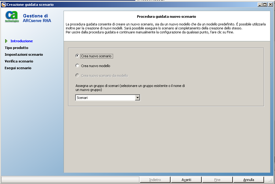 Viene visualizzata la schermata introduttiva