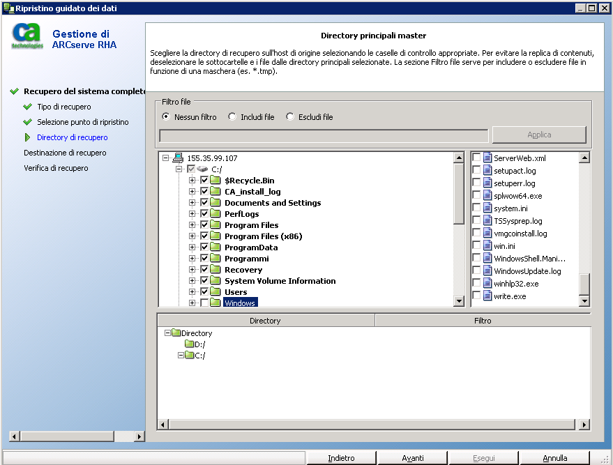 Directory principali master