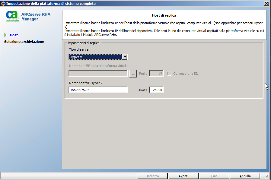 Impostazione della piattaforma di sistema completo