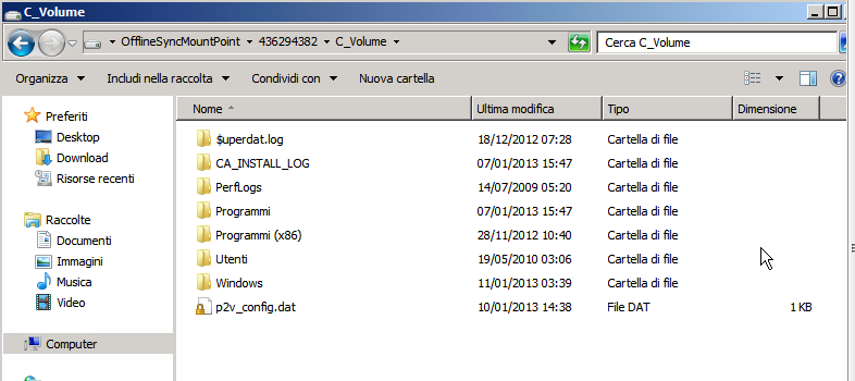 cartella del punto di montaggio VSS
