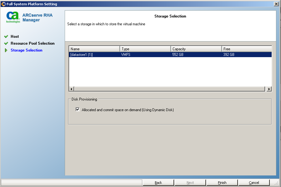 Selezione archiviazione