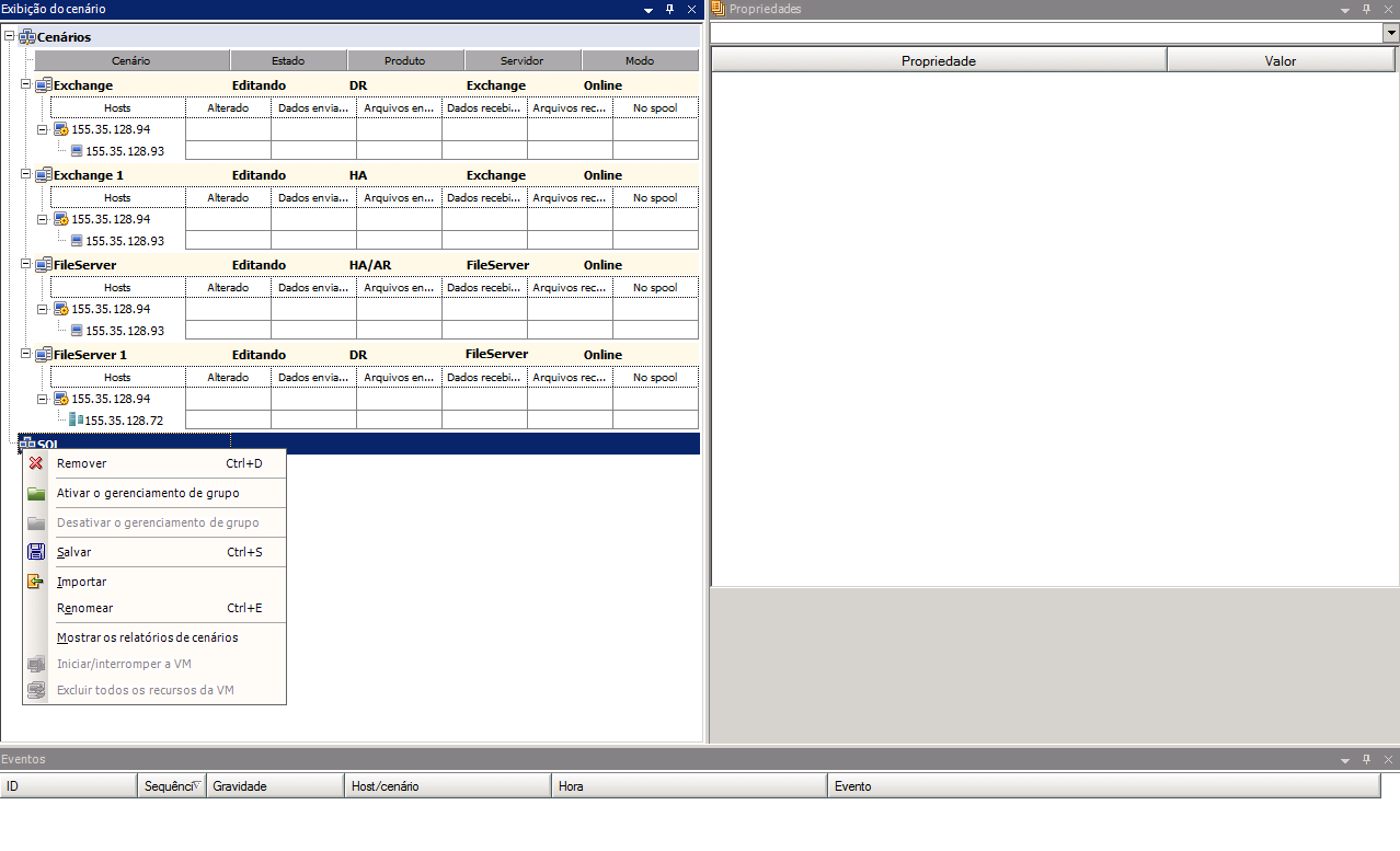 Clique com o botão direito no grupo e ative o gerenciamento central