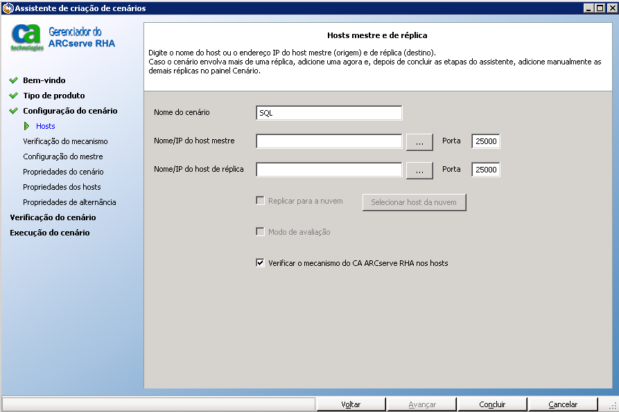 assistente de criação de cenários