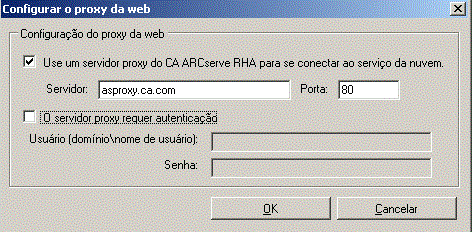 Configurar a conexão do Servidor Proxy