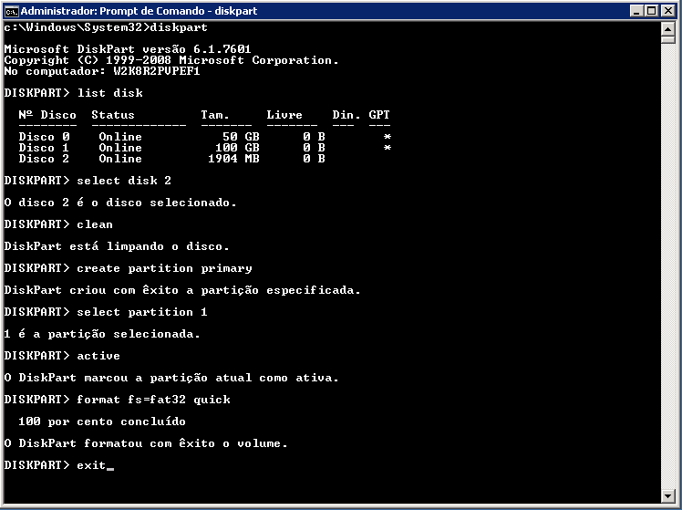 Kit de inicialização - Preparar dispositivo