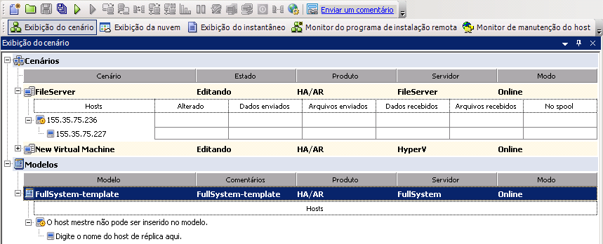 Modelo no modo de exibição do cenário