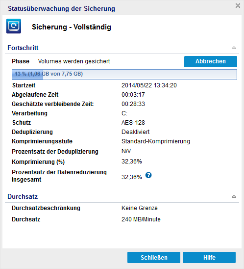 ENC - Job-Monitor - Details zur Jobausführung