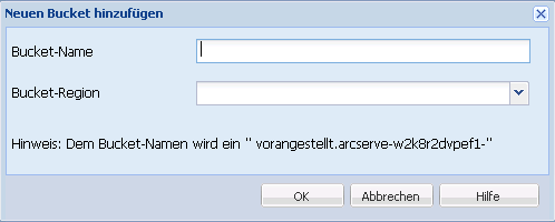 Cloud-Konfiguration - Neuer Bucket 1