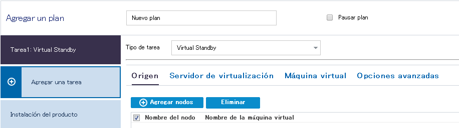 Virtual Standby para nodos de RHA