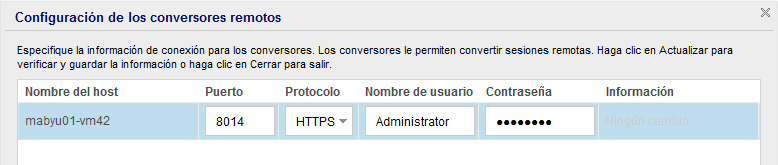 Diagrama de la configuración de los conversores remotos