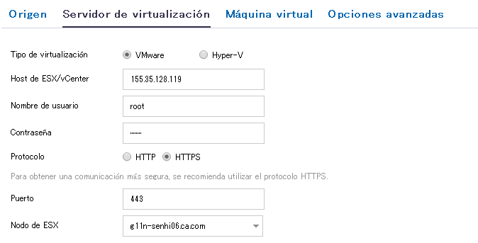 Servidor de virtualización para HA