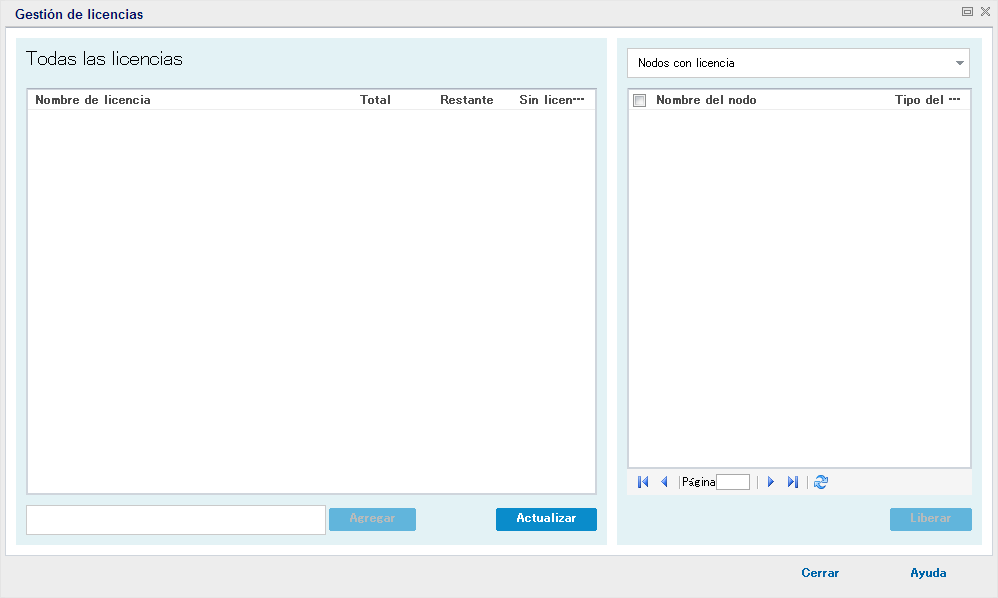 Gestión de licencias
