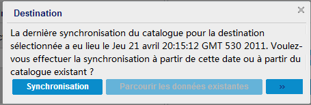 Destination de copie des fichiers - Synchronisation du catalogue