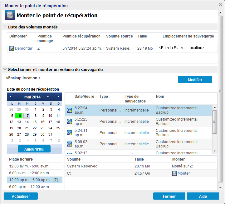 Montage ou démontage d'un point de récupération