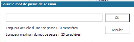 Boîte de dialogue Récupération à chaud - Mot de passe de chiffrement